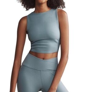 RHONE- Blue Sleeveless Crop Top